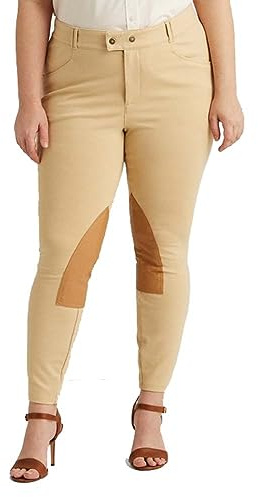 Lauren Ralph Lauren Women's Plus Dune Jodhpur Tan Ponte Riding Pants 1X