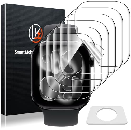 LK 6 Pack Screen Protector for Apple Watch Series 11/10 46mm High Definition, Bubble Free, Clear Flexible TPU Film, Easy Installation Anti-Scratch, Ultra-Thin Screen Protector