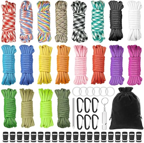 Seconero Paracord Bracelet Kit, 20 Colors 10 Feet Paracord Cord
