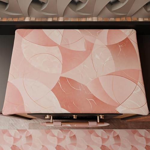 PETTI Artigiani Italiani - Accessori Tessili da Cucina, Copri Fornelli 46x70 cm in Microfibra, Coprifornello Elegante per Gas e Induzione, in Stampa Digitale Cerchio Rosa