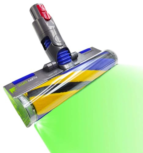 Borstar för Dyson V12 Detect Slim och Dyson V10 Digital Slim dammsugare; Dessa borstar har mjuka borstar och grönt LED-ljus med full täckning för parkett och heltäckningsmatta.