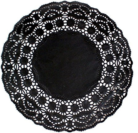 Garcia de Pou 250 Einheit rund Deckchen, 21,5 cm, Papier, schwarz, 21,5 x 30 x 30 cm