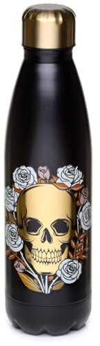 Puckator Botella térmica de acero 500 ml – Calaveras con rosas