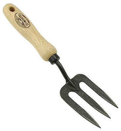 DeWit Blumengabel 'X-Treme' klein 28,5 cm I Profi Grabegabel aus Borstahl mit FSC®-zertifiziertem Handgriff aus Esche I Gartengabel I Hand-Grabeforke & Gartenforke I Garden Tools – Made in Holland