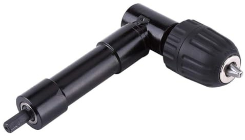 Right Angle Drill Adapter Attachment 90 Degrees Drilling Extension Chuck 8mm Shaft Electric Drill Extension Tool for Tight Corner Workspace with Aluminum Alloy and Plastic Construction