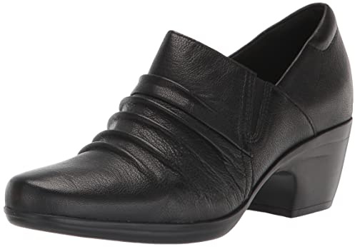 Clarks Damen Emily Bucht Pumps, Schwarz Leder, 40 EU