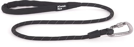 Mountain Paws Rope Karabiner Dog Lead | Reflective Lead With Padded Neoprene Handle, 1.2 Metres