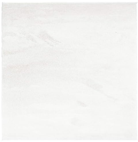 vidaXL Teppich, Wohnzimmerteppich Kurzflor Modern, Bodenteppich Flauschig Weich, Pflegeleicht Teppich für Wohnzimmer Schlafzimmer, Creme 200x200cm