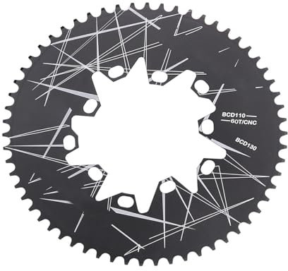 Kingke 110/130BCD Ovales Kettenblatt Hochfeste Aluminiumlegierung 52T/54T/56T/58T/60T Schmales breites Kettenblatt für Rennrad Klapprad