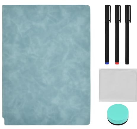 Lavagna Bianca Cancellabile A5 A4, Lavagna Cancellabile a Secco con 3 Penna a Colori, 1 Gomma e 1 Panno Pulizia, Lavagna Bifacciale, Whiteboard Small per Studio Riunioni Bozze Appunti Lavoro (A4)