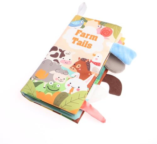 Baby Buch Baby Spielzeug, 0 6 Monate Babybuch Bauernhof Sensorisches Stoffbuch, Interaktive Fühlbuch Knisterbuch, Lernspielzeuge Quiet Book Neugeborene, (Nutztiere)