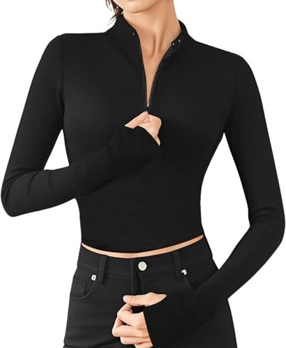 HAGOT T-Shirts de Sport Femme, Veste Sport Femme, T-Shirts de Course à Pied Yoga, Tenue Running Femmes, Sèche Vite Tops pour Running Fitness Pilates