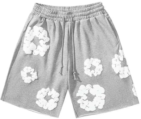 FZCXHONJ Pantaloncini Nuovi Pantaloni da Spiaggia Estiva Casual Americano Kapok Stampato Short di Fiori Vacanze All'aperto per Uomini Maschi-d12131-xl
