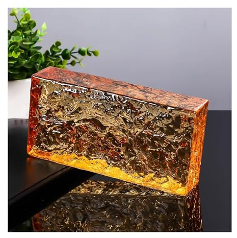 Glass Blocks Transparent Glass Bricks, Various Patterns, Sound and Heat Insulation,for Room Divider Partition,bar,Building(Brown)