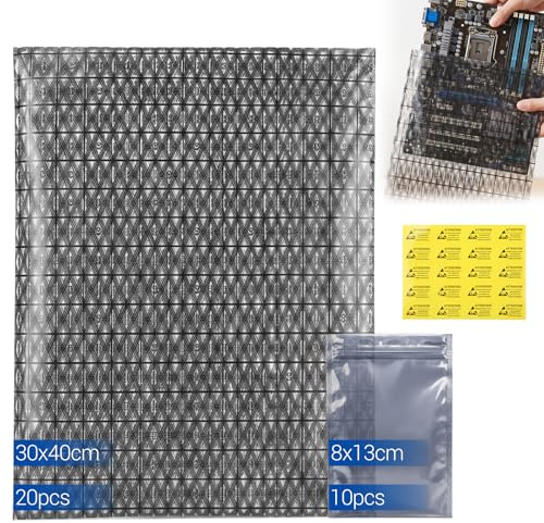 mawmuaw 20 Pcs Bolsas Antiestáticas 30×40cm & 10 Pcs Bolsas ESD 8×13cm