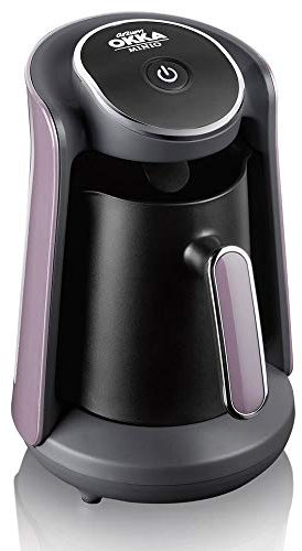 Arzum Okka Minio OK004-D Türkische Kaffeemaschine, Kaffeekanne mit Überlaufschutzsystem, 1-4 Tassen (300ml.) 480W- Schwarz/Violett (preisgekröntes Design)