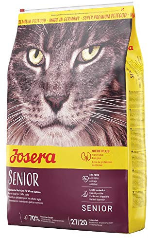 JOSERA Senior (1 x 10 kg) | Katzenfutter für ältere Katzen oder Katzen mit chronischer Niereninsuffizienz | Super Premium Trockenfutter | 1er Pack