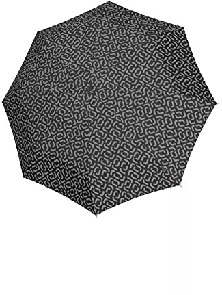 reisenthel umbrella pocket classic in Signature Schwarz – Kompakter Taschenschirm aus recycelten PET-Flaschen – Mit ergonomischem Griffdesign