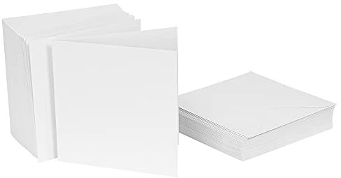 Ideen mit Herz Klappkarten-Set blanko | Faltkarten mit Umschlag | 50 Karten & 50 Umschläge | Karten zum Selbstgestalten (Kartengröße 14,5 x 14,5 cm | quadratisch)