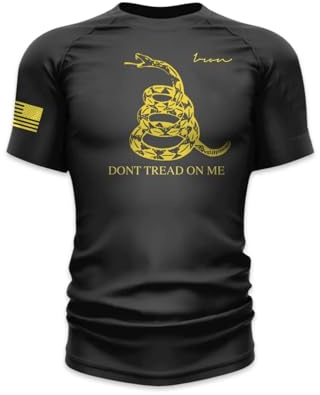 Iron Jiu Jitsu Don't Tread on Me Rash Guard for Men - BJJ No Gi Rash Guard (US, Alpha, X-Large, Regular, Regular, Black)