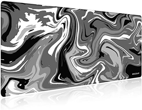 Tappetino mouse XXL gaming,Tappetino per mouse da gioco XXL 700 x 300 mm, tappetino scrivania grande dimensioni con base in gomma antiscivolo per tastiera, PC(Linee bianche e nere)