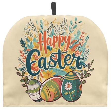 TOADDMOS Happy Easter Egg Print Tea Cozy for Teapot, Keep Warm and Decorative Pots Cozy, Insulated Cozy Kitchen Party Accessories, Tea Kettle Cover