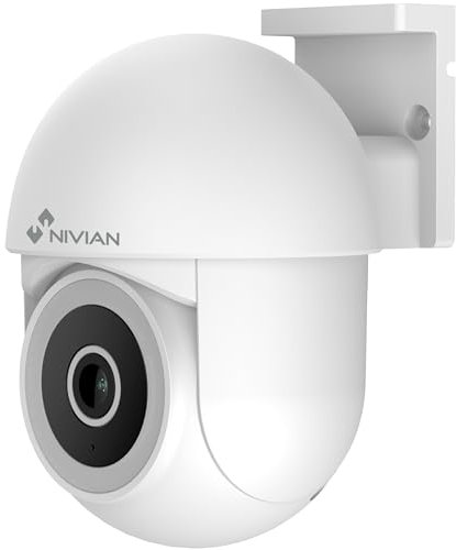 NIVIAN Telecamera WiFi Esterno 2K SUPERHD PTZ – Sorveglianza 360°, Visione Notturna, Audio Bidirezionale | Rilevamento Movimento Intelligente & App Tuya. Sicurezza Domestica Facile e Completa