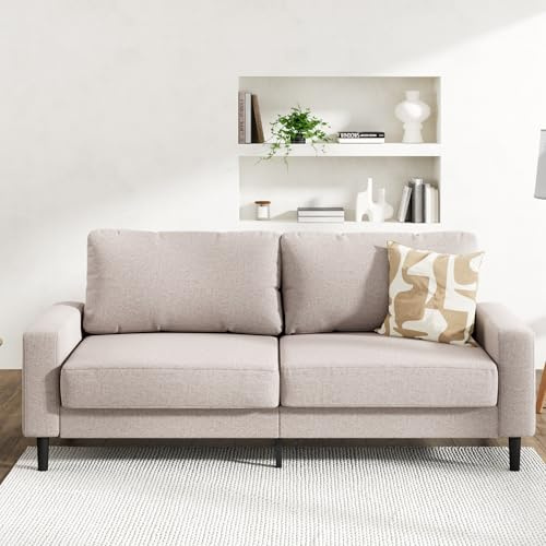 Zinus Colton Sofa 3 Seater - Contemporary Design - Quick and Self Assembly Sofa for Living Room, Bedroom, Office - 195 x 88 x 83 cm - Fabric, Beige