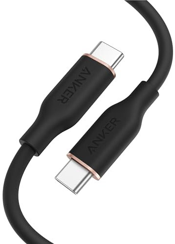 Anker Powerline III Flow, USB C auf USB C Kabel 240W, Typ C Kabel 90cm, Kompatibel mit iPhone 16/15 Serie, MacBook Pro/Air, iPad Pro/Air, Galaxy S24, Pixel, Switch, LG (USB 2.0, Nachtschwarz)