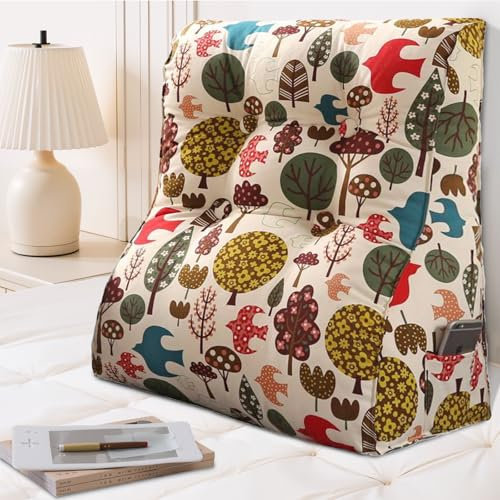 LELEFIDO Gebogenes Lesekissen für Bett, Kopfteil, Keilkissen für Rückenstützkissen, erhöhtes Rückenkissen zum Sitzen im Bett oder Sofa, mit abnehmbarem Bezug