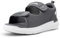 FitVille Sandales Diabétiques Hommes Large Ouverture Chaussures Orthopédique Scratch Sandales Rééducation pour Pieds Gonflés Gris Acier 45 EU Large
