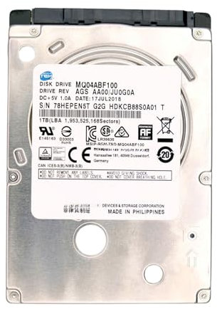SIMPLETEK - Hard Disk interno 2.5 da 1TB | SATA 3 Gbps, 5400RPM | Compatibile con PC e Notebook (MQ04ABF100) (Ricondizionato)