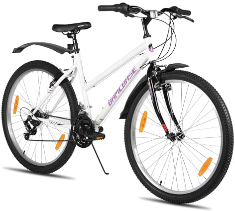 Hiland 26 Zoll Damen Mountainbike, Fahrrad für Mädchen & Frauen, 18-Gang MTB Fahrrad mit V-Bremse vorne & hinten, Robuster Stahlrahmen Mountainbike, Weiß