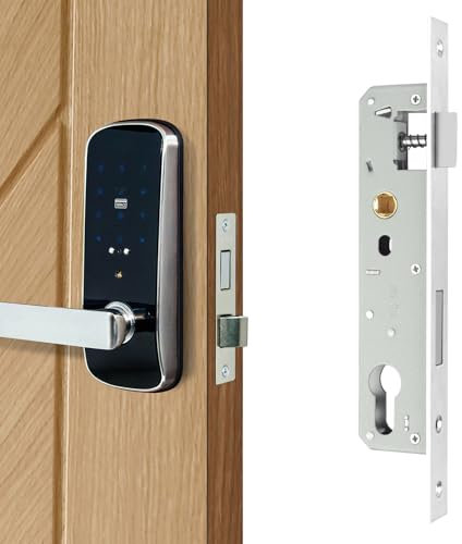 MOKIDO Einsteckschloss Edelstahl 85/25 | Rohrrahmenschloss für Haustür, Gartentor, Zimmertür | Türschloss DIN L/R | Schlosskasten für Metalltüren & Gartenhaus