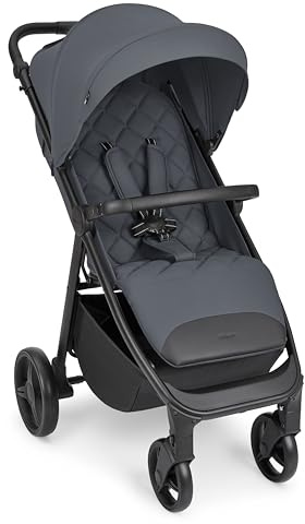 KikkaBoo Passeggino Leggero da Viaggio URBAN, 0+ Mesi fino 22 kg, Pieghevole Automatico, Compatto, Schienale Reclinabile, Sospensioni su Tutte le Ruote, Grigio Scuro
