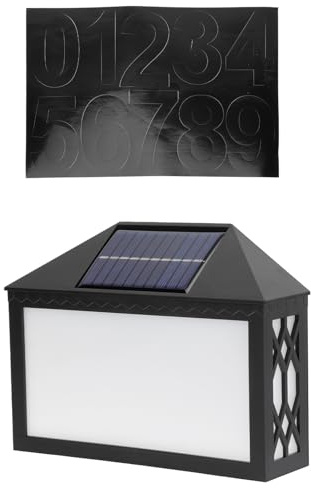 Ciieeo Luz Solar para Número de Casa Lámpara LED Exterior Sensor de Luz Número y Letra Adhesiva para Puerta Placa Solar Resistente para Decoración y Seguridad Nocturna