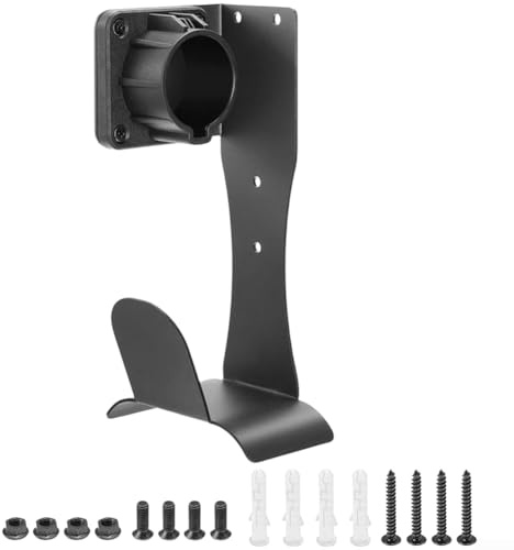 Edelstahl-Wandhalterung für EV-Ladegeräte, Kabel-Organizer für J1772-Stecker mit U-förmigen Haken, schwarz, 8,5 x 6 x 23 cm, platzsparendes Garagenzubehör