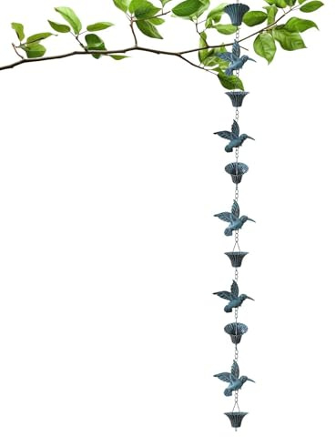 Generico Catene da Pioggia - Ferro Decorativo - Catene Pluviali per Grondaie,per Giardino Posteriore Portico Decorazione Paesaggistica Esterno della Casa Giardino Cortile E Cortile Interno