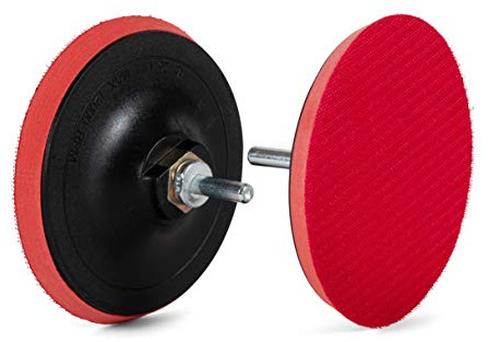 FD-Workstuff Schleifteller │ 1 Stück │ Ø 125 mm │ für Bohrmaschinen │ mit M14-Aufnahme │ inklusive Spanndorn │ Haftteller │ Schleifpapierteller │ Polierteller │ by