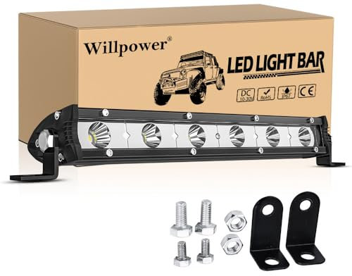 Willpower 7'' 18CM Led Arbeitsscheinwerfer Bar, 30W Flutlicht Zusatzscheinwerfer 12V 24V für Offroad Auto Traktor SUV UTV ATV