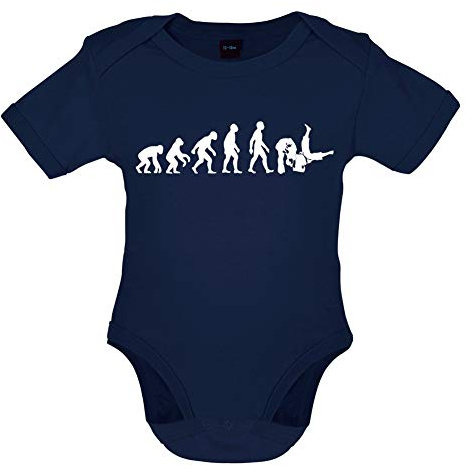 Dressdown Evolution of Man Judo - Organic Babygrow/Body Suit - Nautical Navy - 6-12 Months