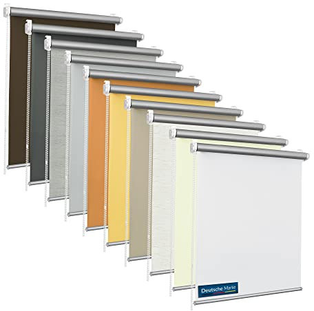 TEXMAXX® Verdunklungsrollo ohne Bohren - 100 x 220cm (Stoffbreite 96 cm) - in Braun/Thermo Rollos für Fenster ohne Bohren/Fensterrollo innen ohne Bohren/Thermorollo ohne Bohren inkl. Zubehör