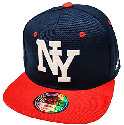 J26 Kids Kinder Snapback USA Cap Teenie Kappe Basecap Mütze Trucker Cappy Sport NY (Rot Blau)