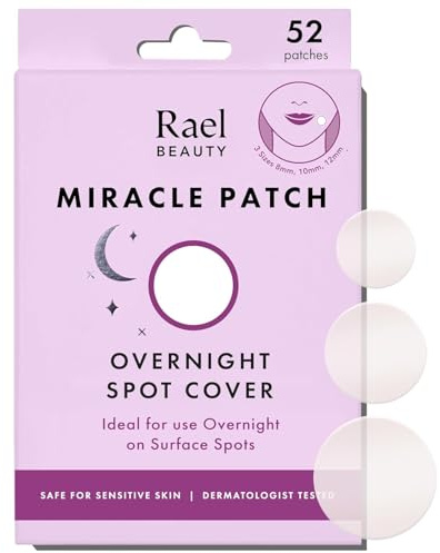Rael Pimple Patches, Miracle Overnight Spot Cover - Korean Skincare, Hydrocolloid Acne Spot Patch, Thicker & Extra Adhesion, 3 Sizes (52 Count)