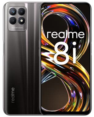 realme 8i Smartphone ohne Vertrag, MediaTeK Helio-G96-Prozessor, 6.6 Ultraflüssiges 120-Hz-Display, 50MP-KI-Dreifach-Kamera, Starker 5000-mAh-Akku, Dual SIM, NFC, 4GB+128GB, Space Black, EU Version