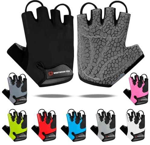 WESTWOOD FOX Gants De Vélo Demi Doigt Gel Anti Choc Antidérapant Rembourré Respirant VTT Moto Fitness Sports Escalade Vélo De Montagne Gant sans Doigts Homme & Femme
