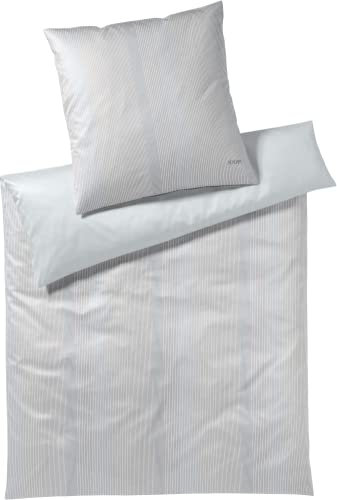 Joop! Mako-Satin Kissenbezug einzeln Groove Farbe Silber Größe 80x80