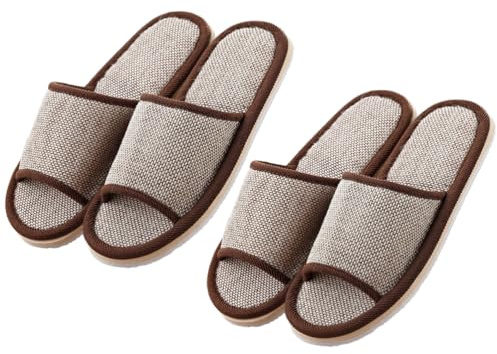 Ciieeo Anti Slip Eva Slippers 2 Pairs Lightweight Open Toe Summer Footwear for Home Hotel Bathroom Use Non Skid Shower Slippers 11.22 Inch