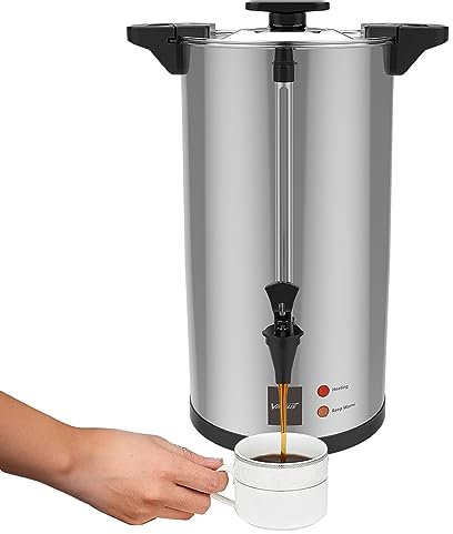 Valgus 80 tasses 12L Percolateur à café professionnel en acier inoxydable avec filtre permanent Percolateur Cafe pour les fêtes, le bureau, les mariages et les événements de restauration