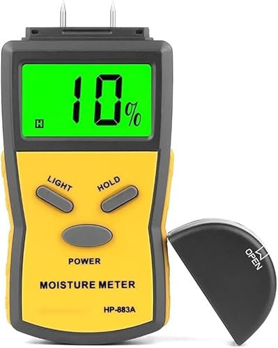 SPUZZO Holzfeuchtemessgerät, digitales Feuchtigkeitsmessgerät, Holzfeuchtedetektor, Feuchtigkeitsmessgerät, Hygrometer, Feuchtigkeitsmessgerät